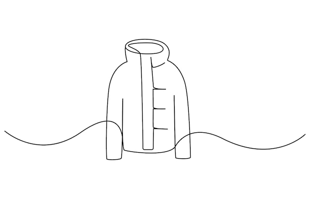 Una chaqueta gruesa para el invierno dibujo en línea de invierno