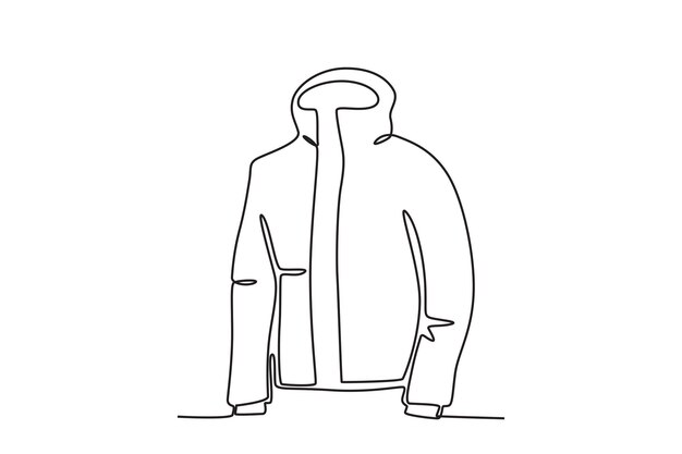 Una chaqueta de invierno para el aire libre Dibujo en línea de invierno