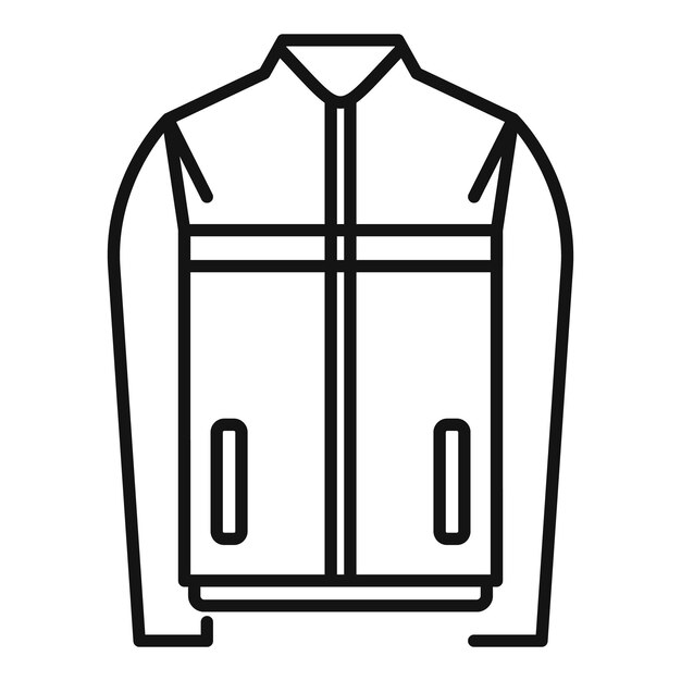 Chaqueta moderna con cremallera para el clima frío icona de arte de línea minimalista
