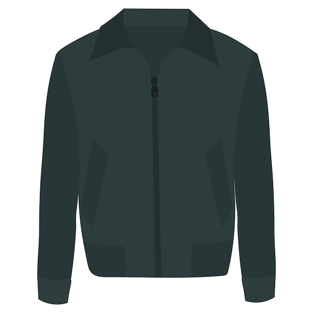 Vector chaqueta de mujer verde estilo plano.