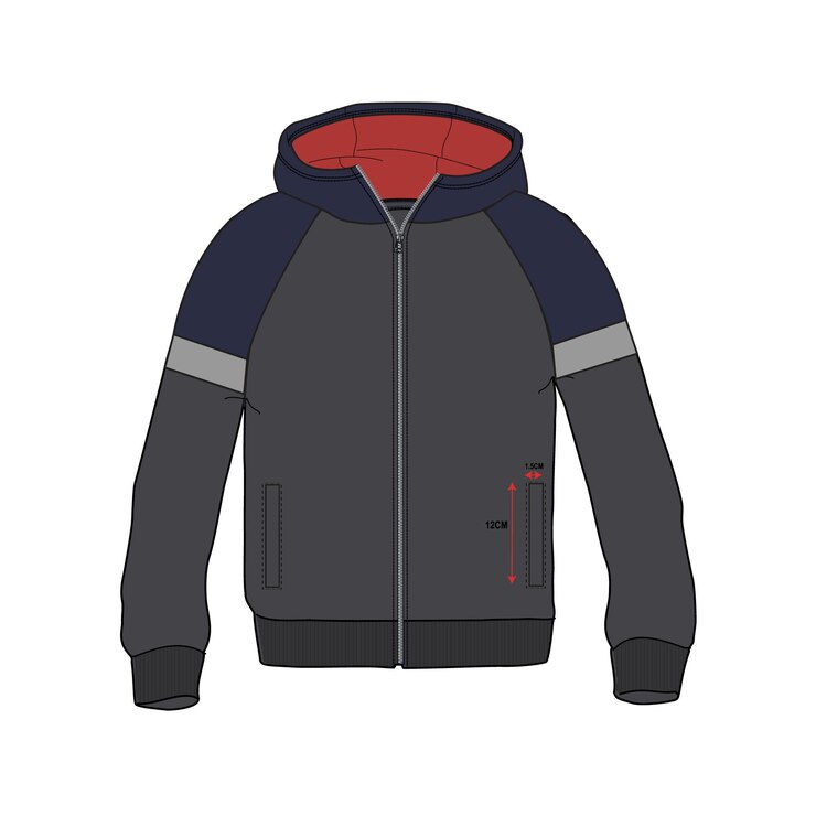 Vector una chaqueta que tiene la palabra chaqueta en ella