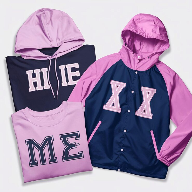 Vector una chaqueta rosa y negra con las letras h y m en ella
