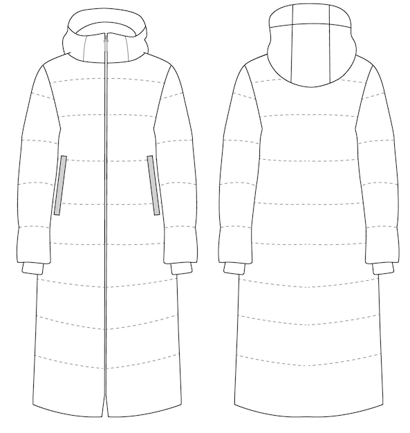 Chaqueta de soplo con capucha alargada