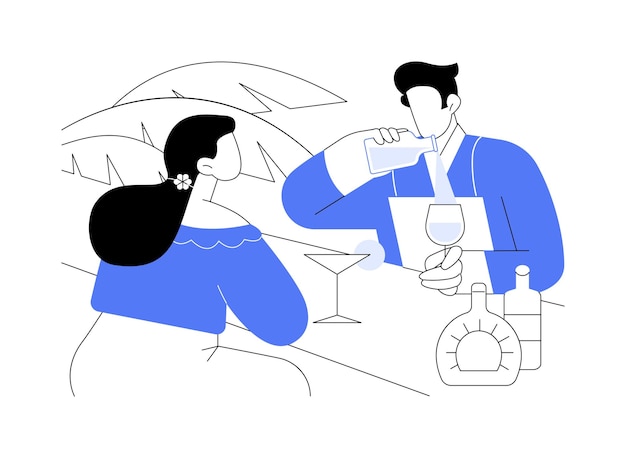 Charlando con ilustraciones de vectores de dibujos animados aislados de camarero