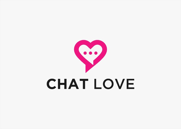 chat amor logo diseño vector silueta ilustración