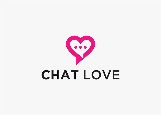 Chat amor logo diseño vector silueta ilustración