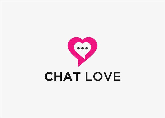 chat amor logo diseño vector silueta ilustración
