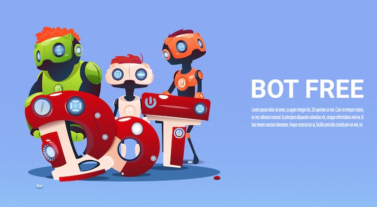 Vector chat bot free robot asistencia virtual de sitio web o aplicaciones móviles, artificial intelligence co