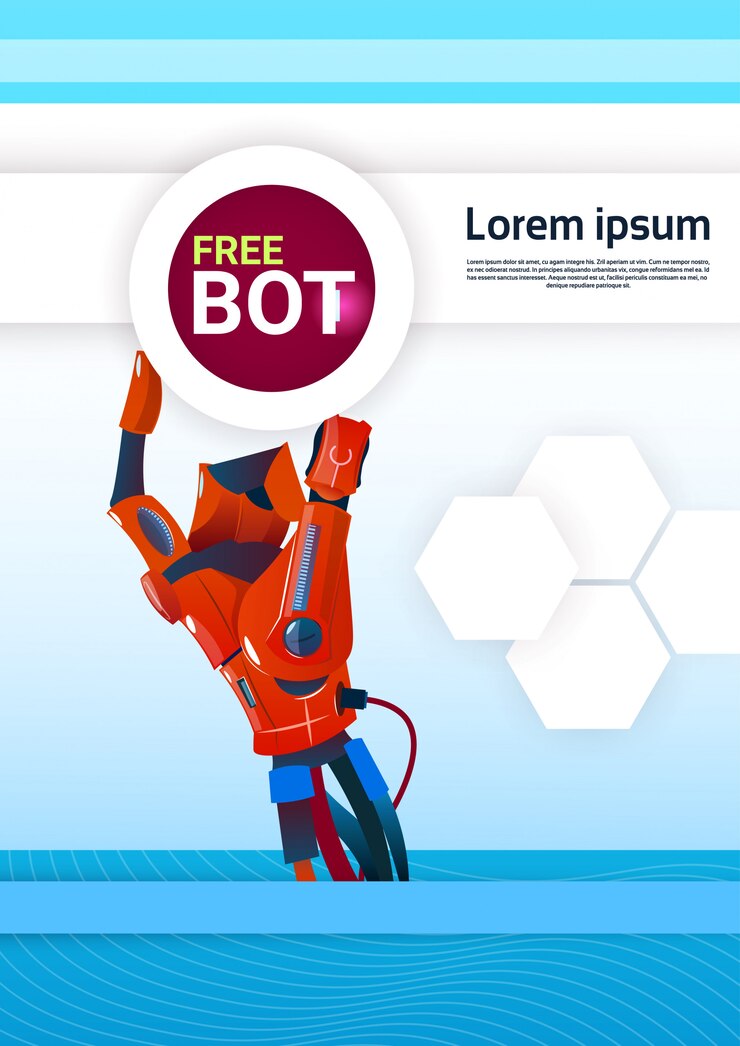 Vector chat bot free robot asistencia virtual de sitio web o aplicaciones móviles, artificial intelligence co
