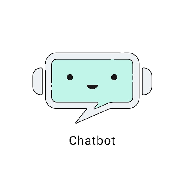 Chat Bot logo vector ilustración Concepto de servicio de soporte en línea Asistente inteligente virtual
