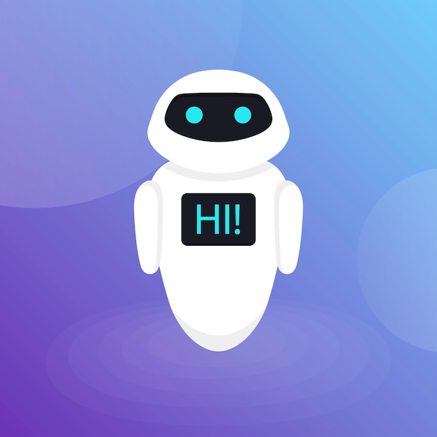 Chat Bot Robot Sitio web de asistencia virtual o aplicaciones móviles, Ilustración plana de inteligencia artificial