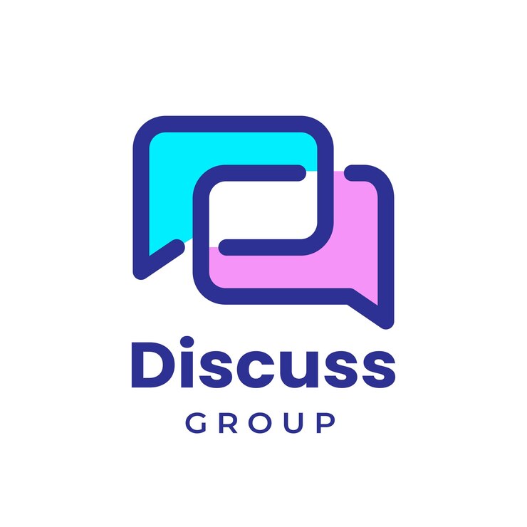 Vector chat, charla, consultoría, discusión sobre el diseño del logotipo y el vector de iconos