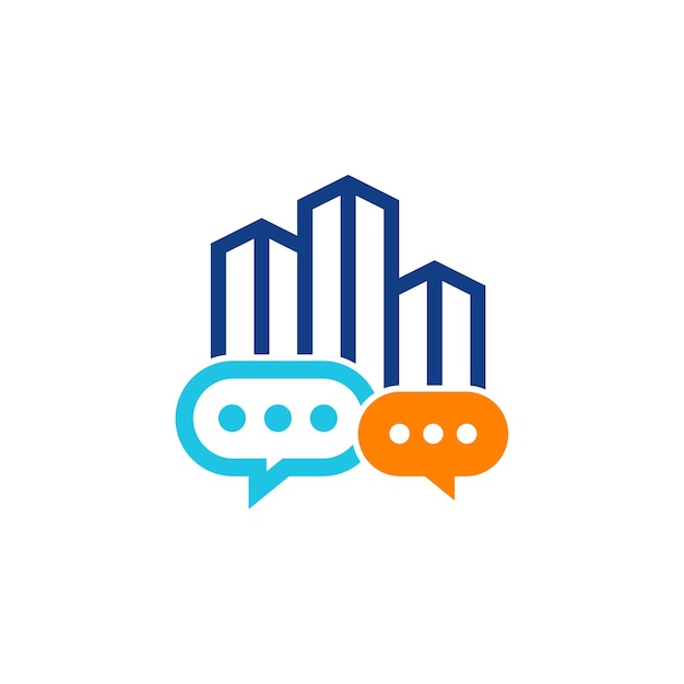 Chat city logo vector design template appartement chat logo diseño concepto simple icono símbolo