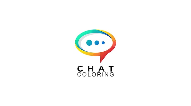 chat para colorear logotipo diseño vector icono ilustración