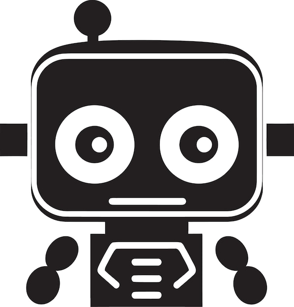 Vector el chat delicioso del tamaño de un píxel, la insignia de un robot lindo, el chatbot encantador, marvel petite ai mark.