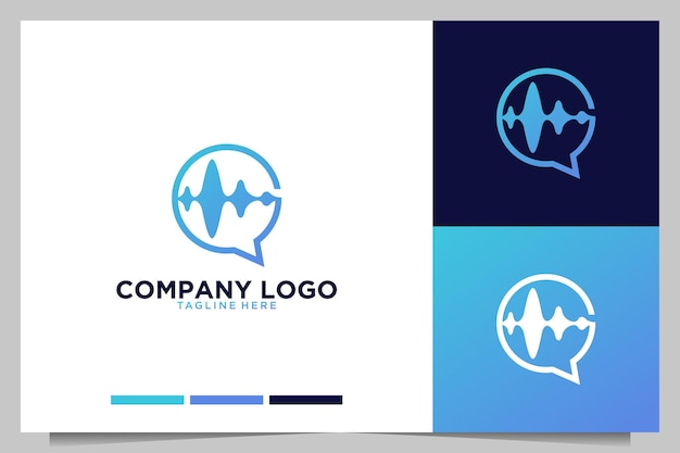 Chat con diseño de logo de sonido