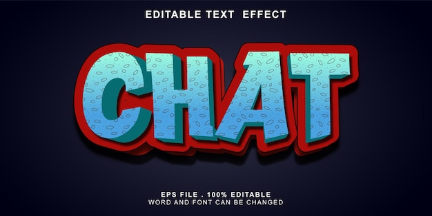 Chat editable con efecto de texto