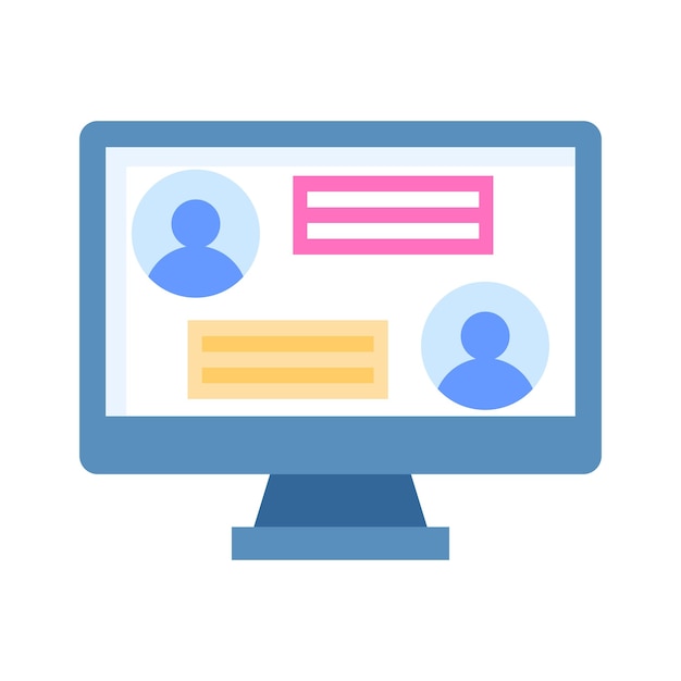 Chat en línea ordenador chat diseño vectorial listo para usar icono