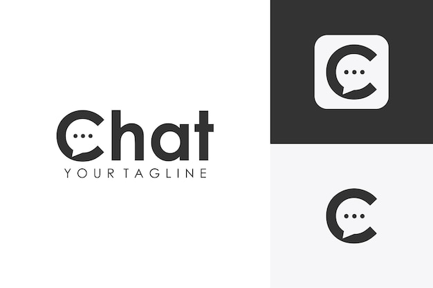Chat logo icono vector concepto aislado