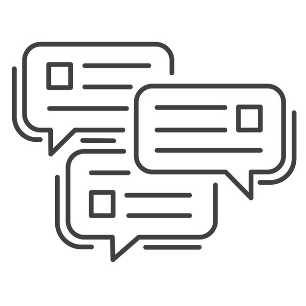 Chat de negocios Comunicación de negocios Mensaje de chat Diseño de íconos vectoriales