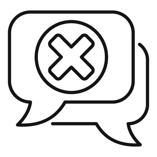 Chat no me gusta icono contorno vector Redes sociales Persona negativa