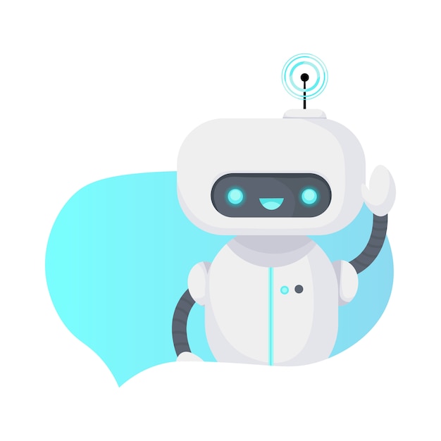 Vector chat robot robot aislado en blanco.