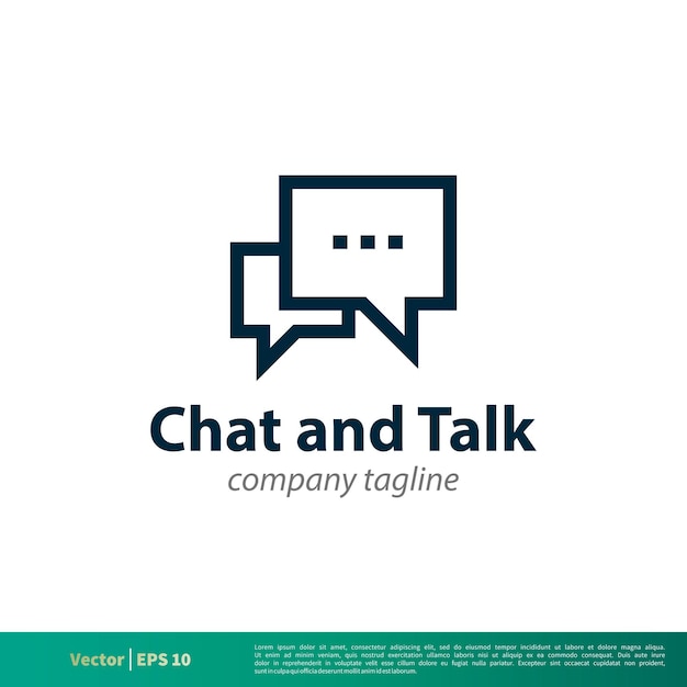 Chat Talk Speech Bubble Icon Vector Logo Plantilla Ilustración Diseño Vector EPS 10