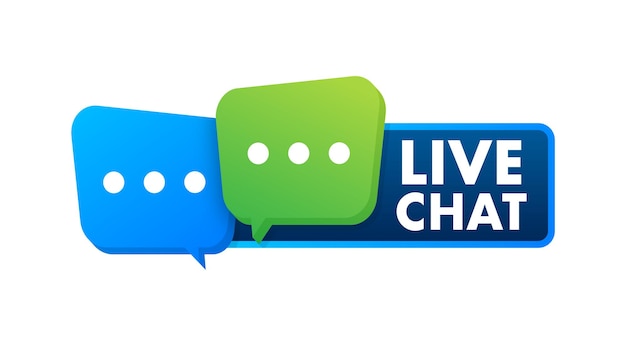 Chat en vivo Servicio de soporte Comunicación en vivo Ilustración de stock vectorial