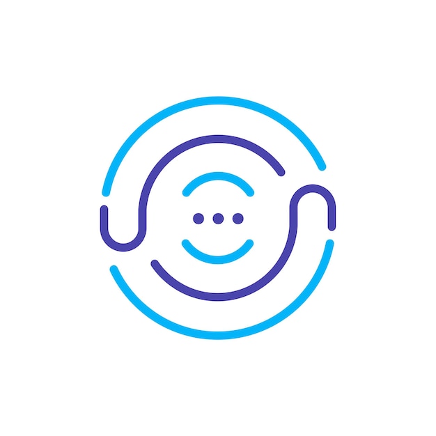 Chat de voz plantilla vectorial de diseño de íconos de logotipo simple