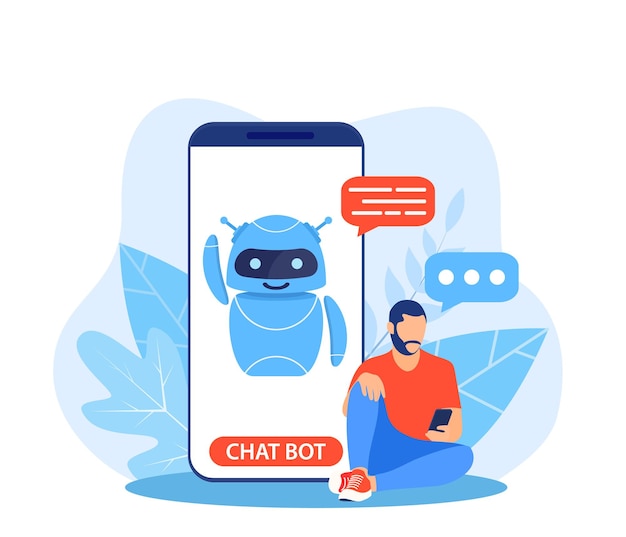 Vector chatbot ai y concepto de servicio al cliente.