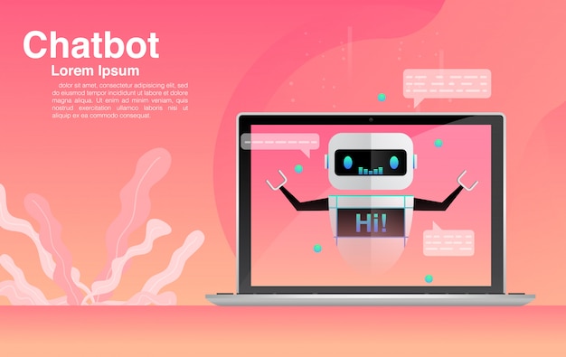 Chatbot, chat con la aplicación chatbot, tecnología Chatbot y centro de ayuda en línea.