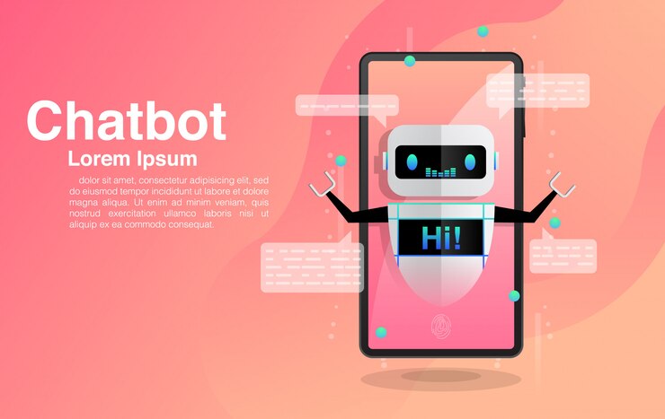Vector chatbot, chatbot en teléfono inteligente, aplicación de chat con chatbot, tecnología de chatbot y centro de ayuda en línea,