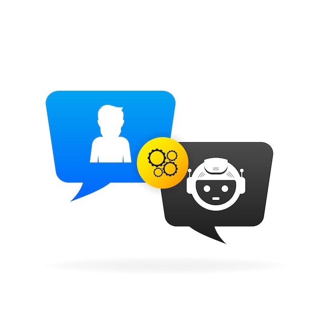 Chatbot icon concepto chat bot o chatterbot Robot Asistencia virtual del sitio web