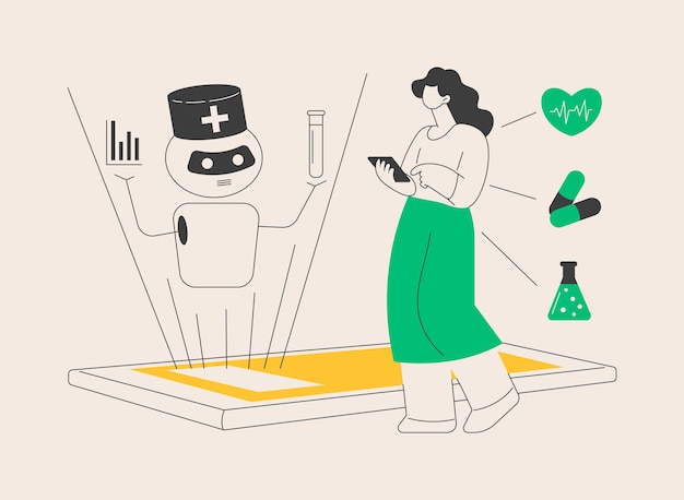 Chatbot en la ilustración de vector de concepto abstracto de salud