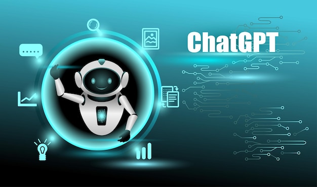 Vector chatbot de inteligencia artificial chatbot de inteligencia artificial sobre fondo tecnológico
