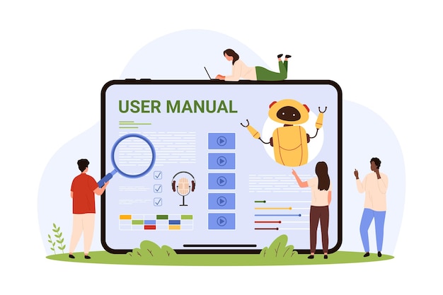 Chatbot manual del usuario ai bot de la aplicación de servicio de preguntas frecuentes para soporte al cliente y personas pequeñas