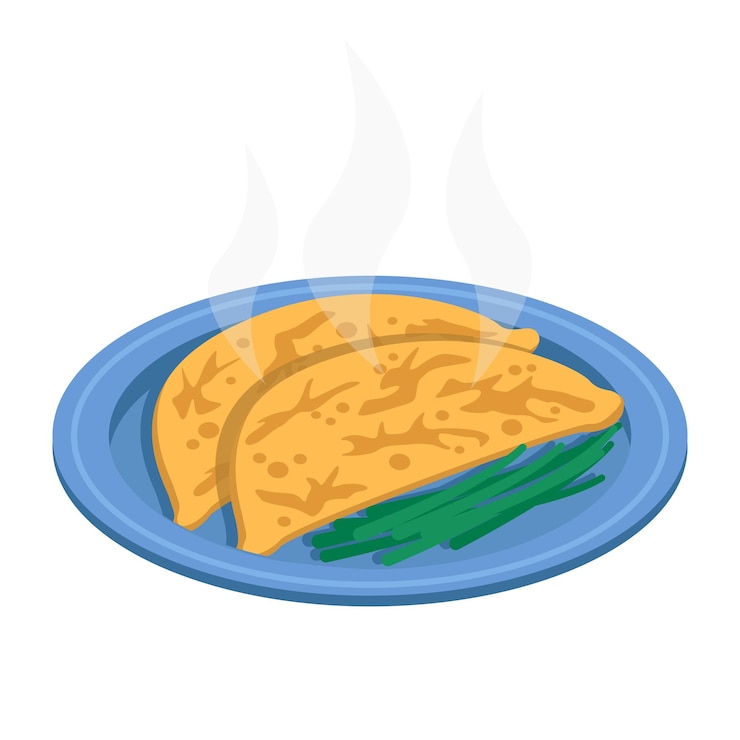 Vector cheburek frito en aceite empanada de hojaldre plana rellena con carne y especias gráfico vectorial