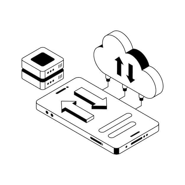 Check out our premium isometric icon depicting cloud transfer