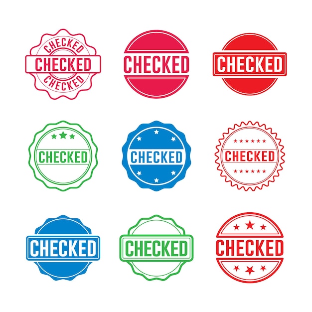 Checked Stamp Graphic design vector element templates simple and modern