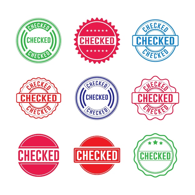 Checked Stamp Graphic design vector element templates simple and modern
