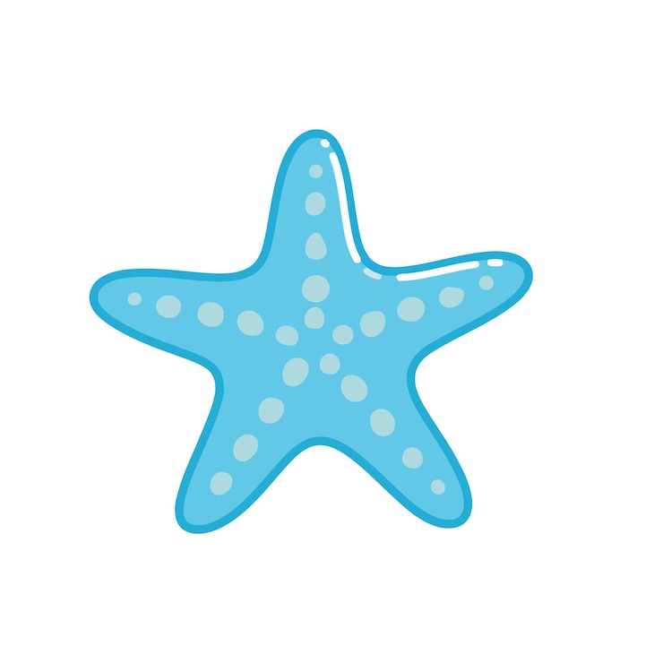Vector a cheerful blue starfish illustration