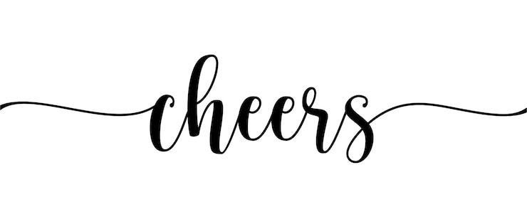 Vector cheers caligrafía continua de una línea escritura minimalista con fondo blanco