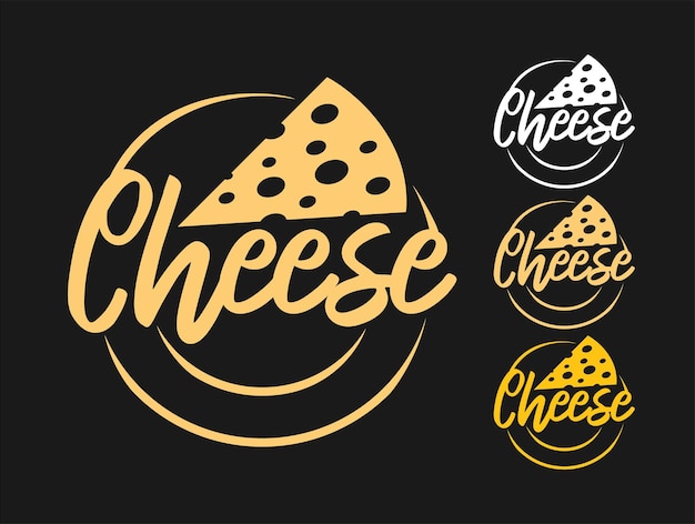 cheese logo vector with triangle shape and modern vintage style perfect for food branding