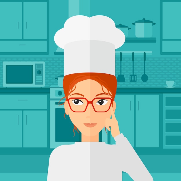 Chef apuntando el dedo índice hacia arriba.