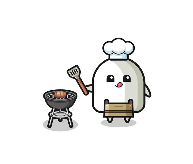 Chef de barbacoa fantasma con parrilla
