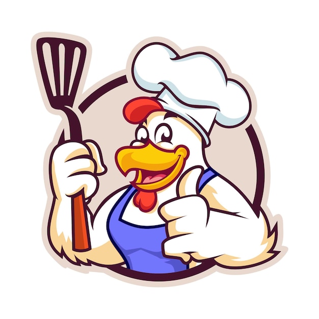 Chef Chicken With Sepatula Badge Version