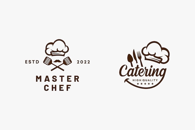 Chef cocina panadería logo premium