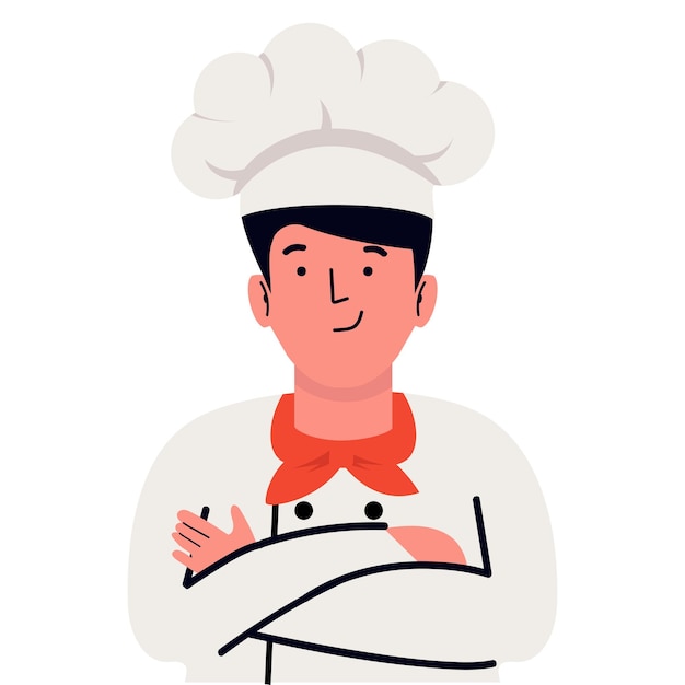 chef, cocinero, sonriente, vector, caricatura