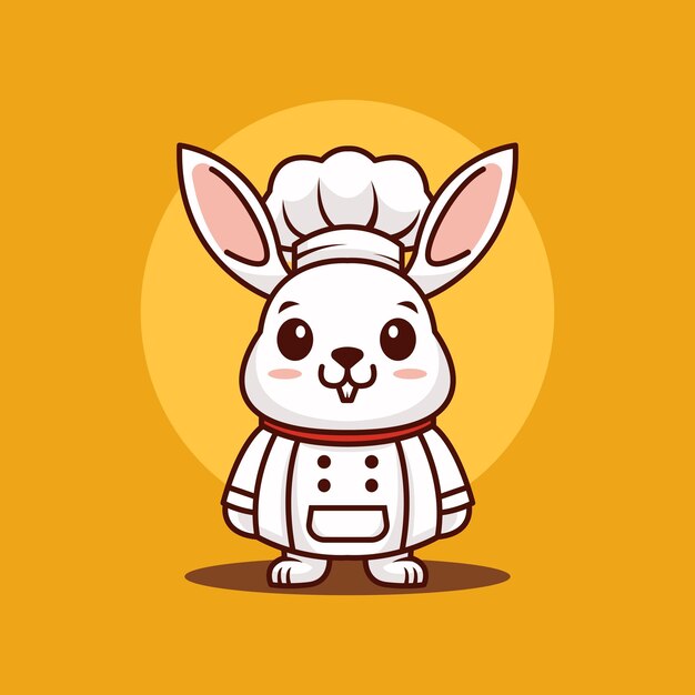 el chef conejo ilustraciones de dibujos animados lindos