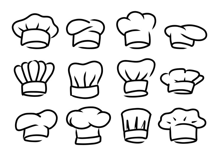 Vector chef cook iconos vector cook cap logos para restaurante